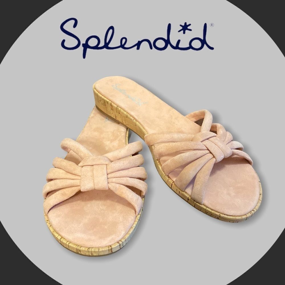 Splendid Pink Suede Leather Slide Sandals 8.5